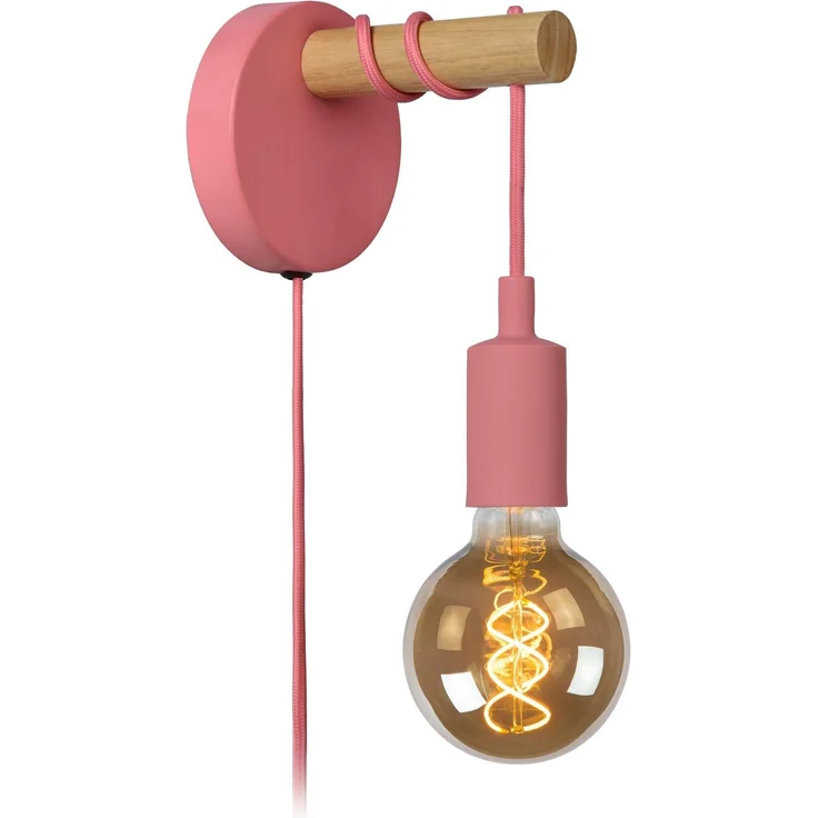 LUCIDE POLA - Wandleuchte Kinderzimmer - Ø 12 cm - 1xE27 - Rosa – Bild 1