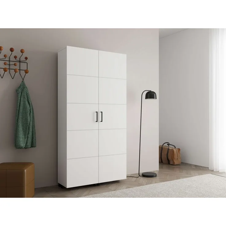 Home affaire Schuhschrank Islay, Drehtüren auf Rollen, B/T/H: 91,6/32,4/184,4 cm Schuhkommode mit Platz für ca. 40 Paar Schuhe bis Gr. 40