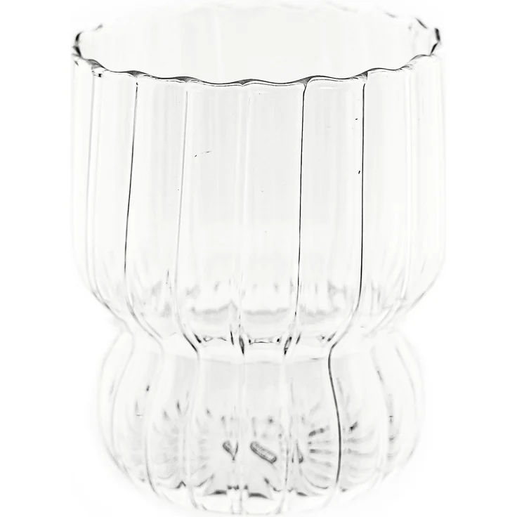 2 Tlg. Trinkgläser Set 300 ml aus Borosilikatglas Espressogläser Hitzebeständig Riffle Design – Bild 3