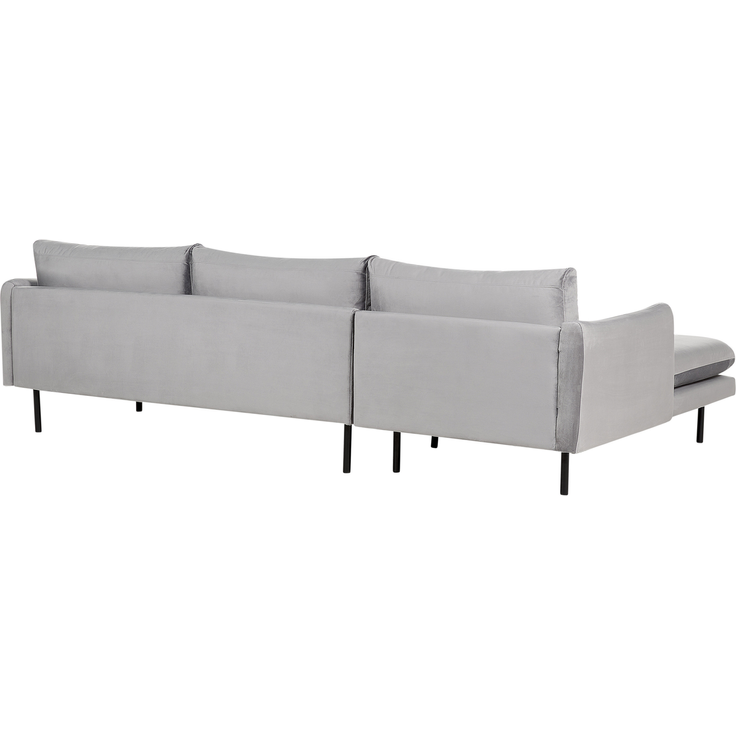 Ecksofa 4-Sitzer VINTERBRO Samtstoff Grau rechtsseitig – Bild 5