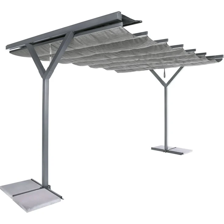 Primaster Raffpavillon Easy 3x3,6m Pavillon anthrazit Sonnenschutz Gartenzelt – Bild 4