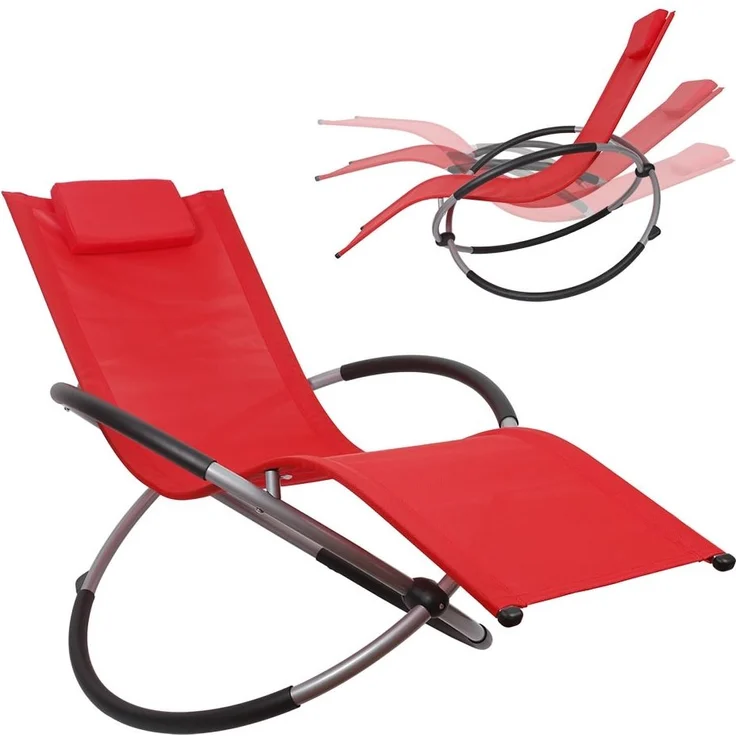 Sonnenliege rot mit Tisch Polyrattan Gartenlounge Terrasse Liegestuhl Relax – Bild 1