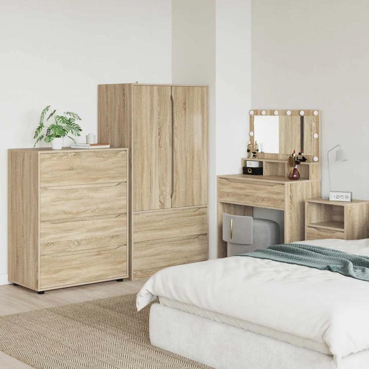 vidaXL Stauraumschränke 80 x 48 x 105 cm Holzwerkstoff Sonoma-Eiche 3406227 – Bild 1