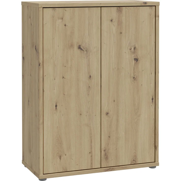 Forte ALICE SPRINGS Schuhschrank 70 80, moderner Flurschrank mit 2 Türen und 4 Einlegeböden, Holzwerkstoff, Artisan Eiche Holzdekor, 74,5 cm breit x 99,1 cm hoch x 34,9 cm tief – Bild 3