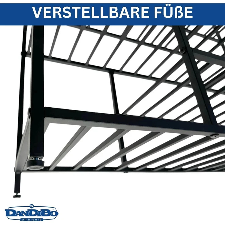 DanDiBo Schuhregal Platzsparend Metall Schwarz Modern 6 Etagen 100 cm mit Ablage Schuhständer mit Stauraum Schuhablage Schuhaufbewahrung Regal Design – Bild 7