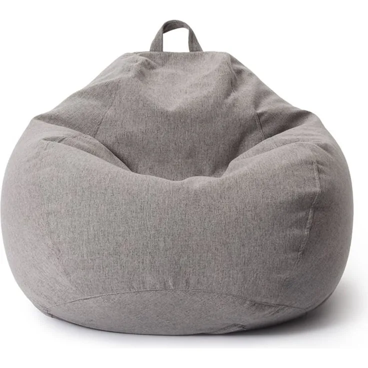 Lumaland Comfort Line Sitzsack Indoor, EPS Perlen Füllung, XL, Hellgrau, 90 x 110 x 50 cm, 250 l