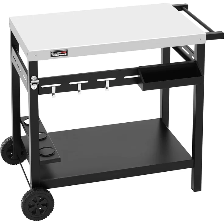 Royal Gourmet Servierwagen Grillwagen Rollwagen Outdoor Servierwagen Grilltisch, (1 St), mit Durchdachter Aufbewahrung, Robusten Rädern – Bild 1
