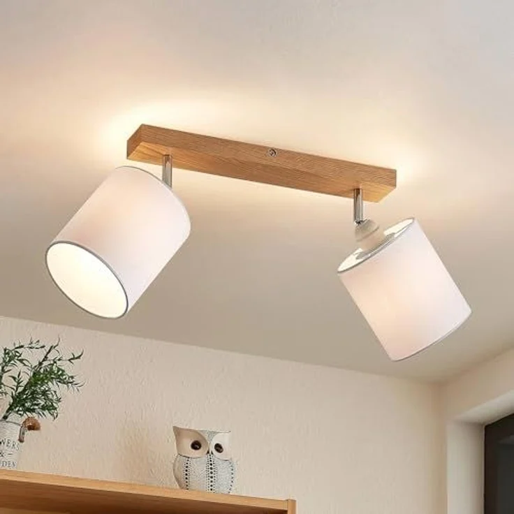 Lindby Deckenstrahler Imarin, Holz IP20, 2 x 15 W LED – Bild 2