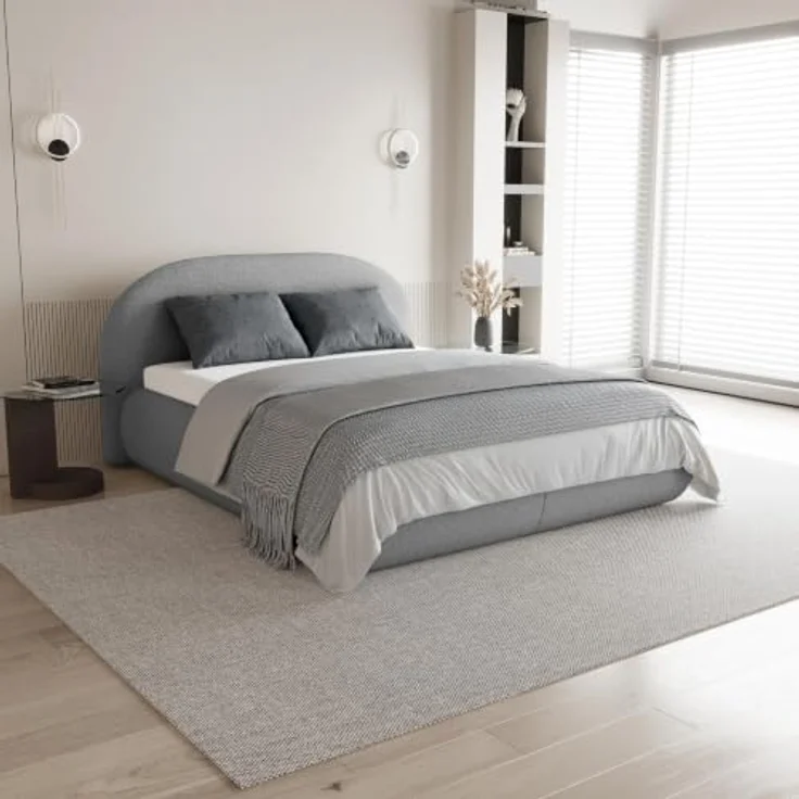 Beautysofa MOTTI Polsterbett, mit Bettkasten, in 140/160/180 cm, mit/ohne Matratze, Bouclé-Stoff – Bild 3
