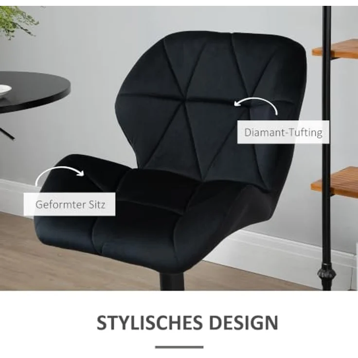 HOMCOM Barhocker Barhocker 2-er Set, Verstellbare Sitzhöhe, Schwarz – Bild 6