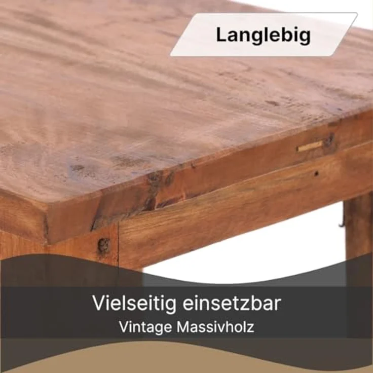 DESIGN DELIGHTS Hocker Sitzhocker MADERO, 48x30cm(HxB) Altholz Holzhocker, massivholz Hocker – Bild 8