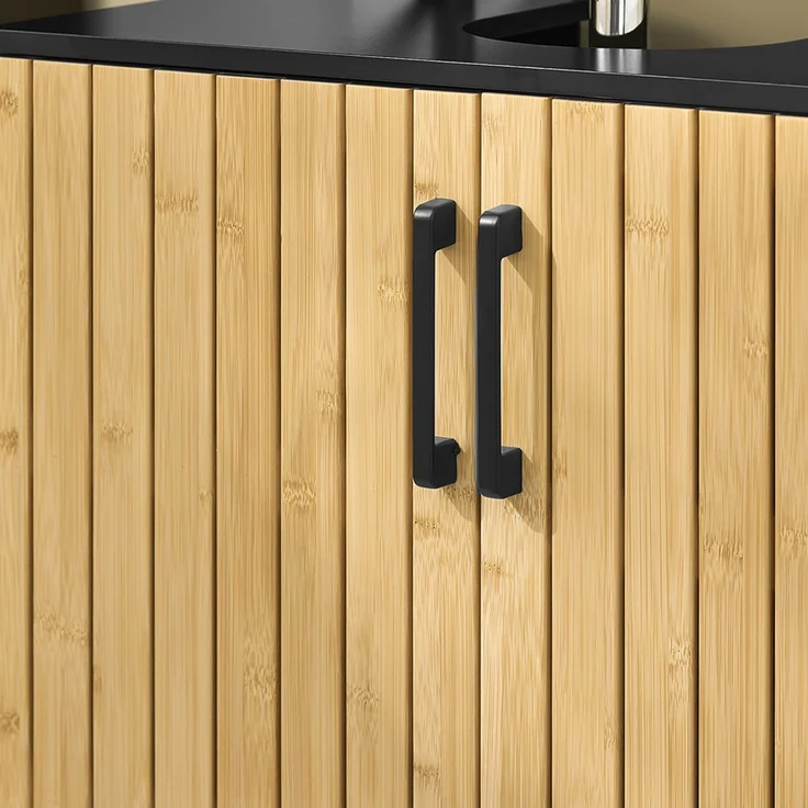 SoBuy BZR202-SCH Waschbeckenunterschrank, MDF, Lackiert, Bambus, 60 x 70 x 30 cm – Bild 10