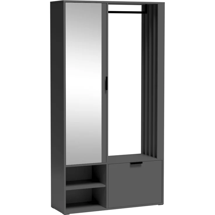 AX LIVING Garderobe Flur Milanoir 100 cm mit Spiegel Modern in Graphit – Bild 1