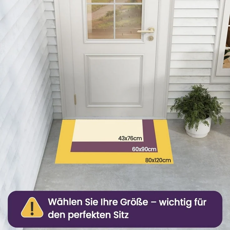 FOUORTUNATE-BEE Fußmatte Fußmatte außen 60x90cm, rutschfeste langlebig robust Fussmatte Aussen, Höhe: 8 mm, wasserdichte Türmatte für die Haustür – Bild 2