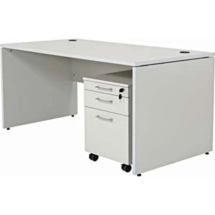 Schreibtisch Set 2 Nuvi, grau Dekor, inkl. Schreibtisch 180 cm, Rollcontainer 3 Schübe & Aktenschrank – Bild 5