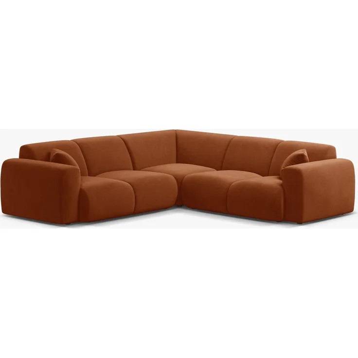 Micadoni Ecksofa Molino 5-Sitzer Samt Casino Terrakotta