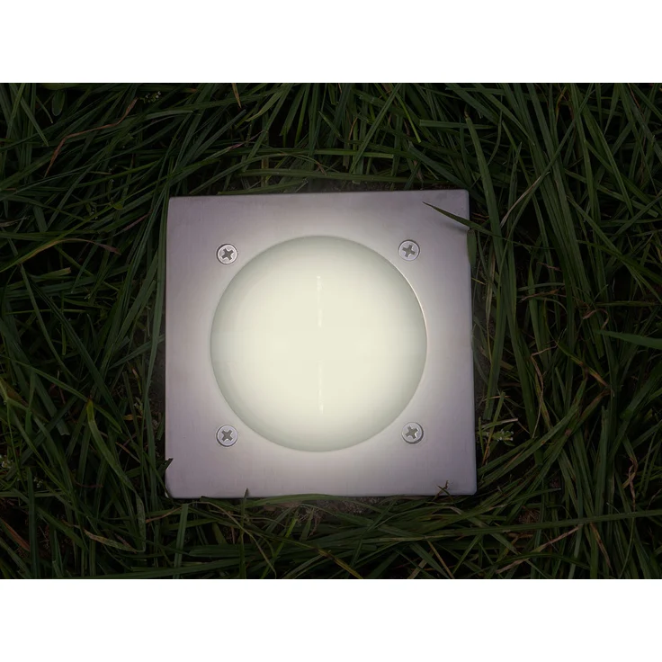 Solar LED Bodeneinbaustrahler 2er SET für Außen, Edelstahl 4-eckig 10x10cm, IP67 – Bild 7