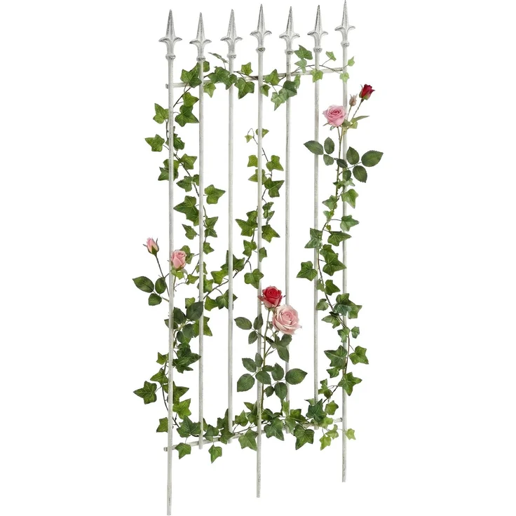 Rankgitter FREYA - 50x0,7x100cm, Metall, Antik-Weiß | Rankhilfe Kletterpflanzen Gartendekoration – Bild 1