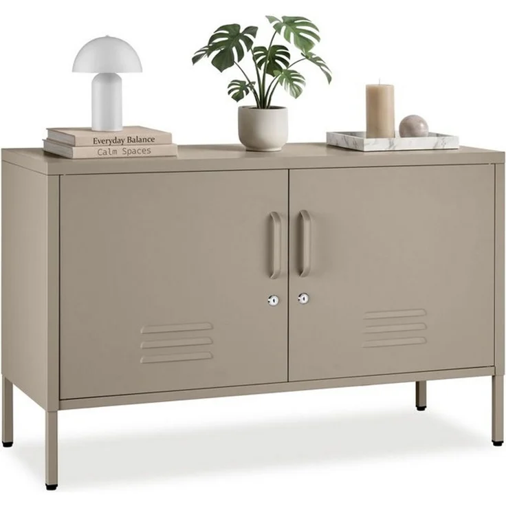 tectake Lowboard Sideboard, 2 Türen mit Magnetverschluss, einzeln abschließbar – Bild 4
