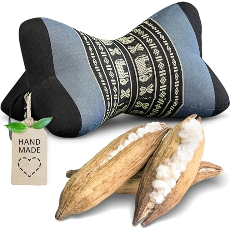 livasia Nackenstützkissen Knochenkissen, vegan und handgefertigt, Ø 15x32cm, Kapok – Bild 2