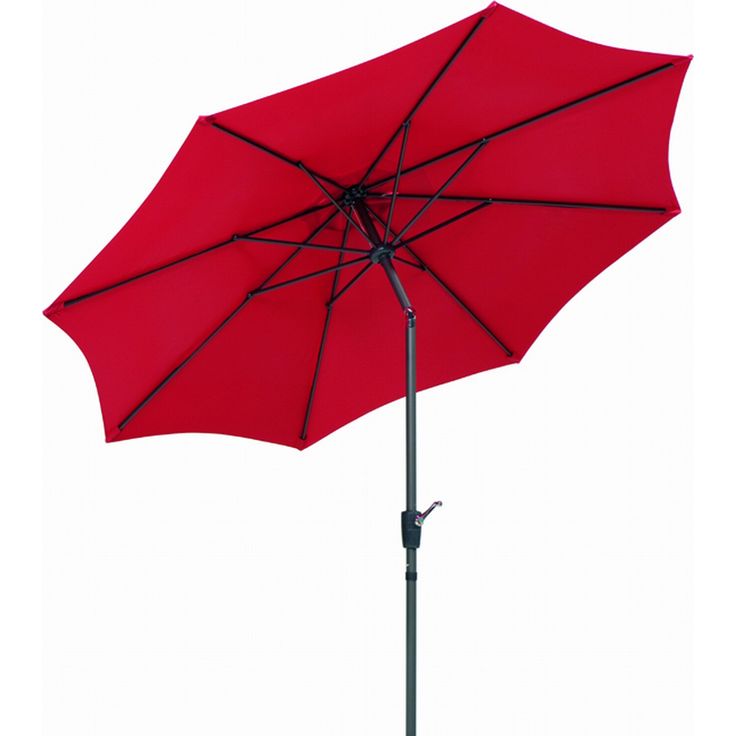 Schneider Marktschirm 'Harlem', rot, Ø 270 cm, verrottungsfest, wasserabstoßend, mit Kurbelmechanismus und Knicker