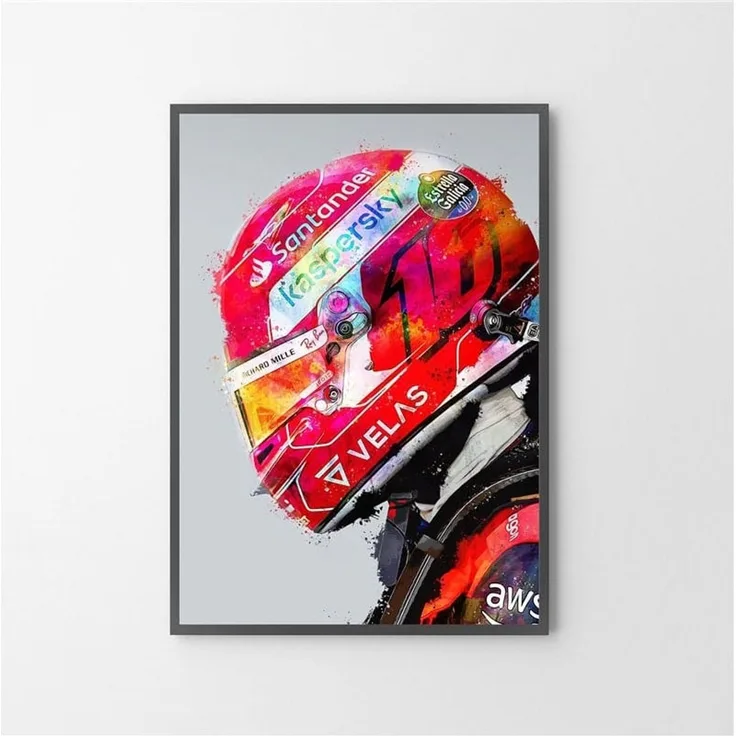 Poster Formel 1 Rennfahrer Helm · Deko Print ohne Rahmen - D / 21x30 cm