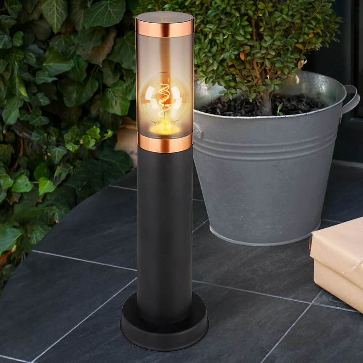 3er Set Sockelleuchte, Bewegungsmelder, rauch, Kupfer, H 45 cm – Bild 6