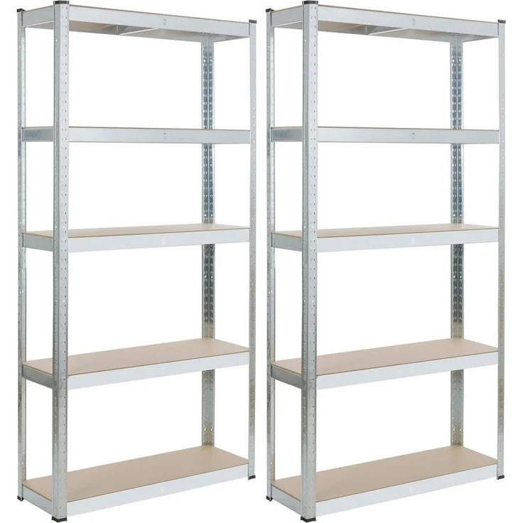 Arebos Schwerlastregal Kellerregal Steckregal Lagerregal 160 x 80 x 40 cm 320 kg, Set 2-tlg. – Bild 5