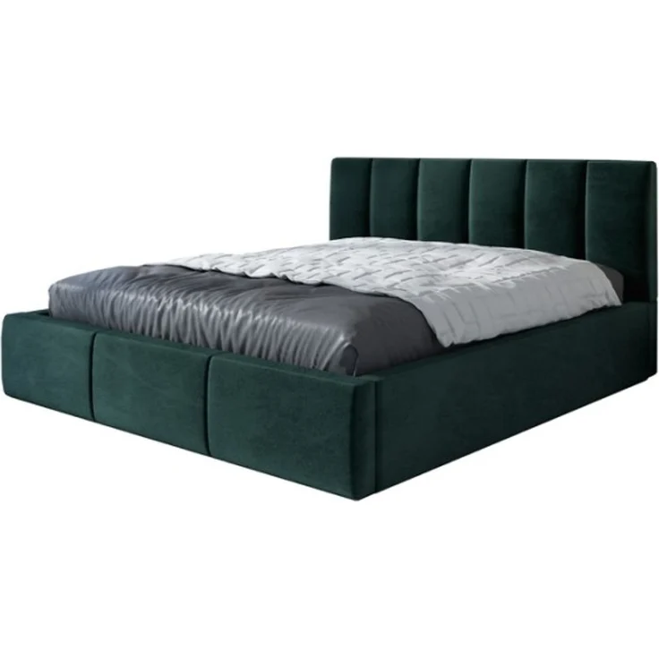 Polsterbett LISI 180x200 mit Matratze, Bettkasten und Lattenrost. Farbe: Dunkelgrun 10 – Bild 1