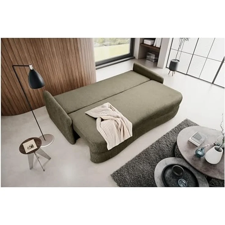 Schlafsofa (B/H/T: 231x93x108 cm) in Grün – Bild 7