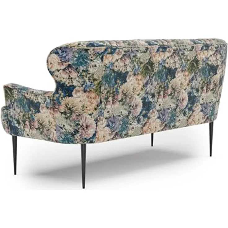CAVADORE 2,5-Sitzer Küchensofa Amba, Trendige Sitzbank für Küche oder Esszimmer / 173 x 97 x 87 / Jacquard Flachgewebe: Blumenmuster Olive – Bild 5