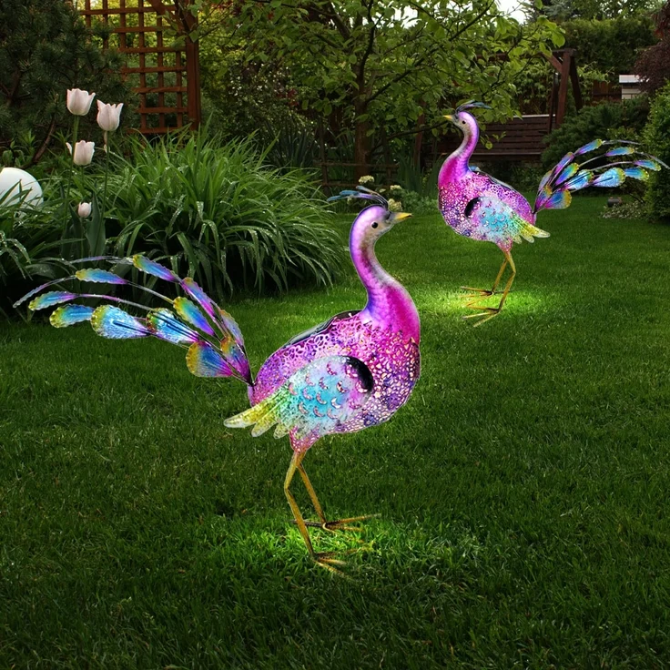 LED Solarleuchte, Pfau, bunt, Höhe 55 cm – Bild 7