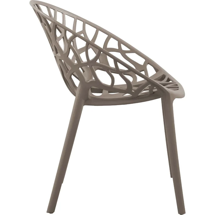 CLP 4er Set Gartenstühle Hope mit Lehne stapelbar wetterfest UV-beständig bis 150 kg,taupe – Bild 5
