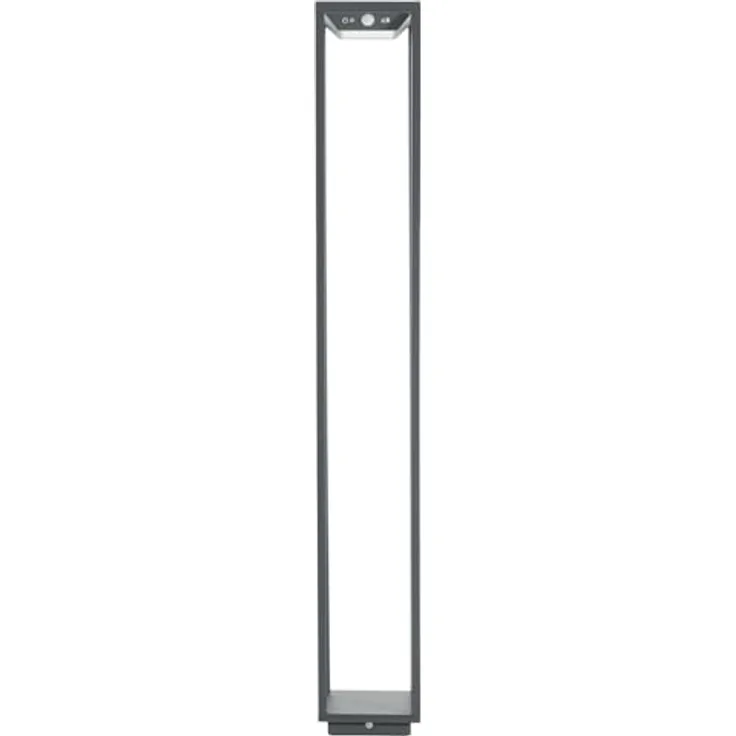 Zafferano, Home Solar Lampe, Kabellose Stehleuchte mit Solarpanel und Bewegungssensor, für den Außenbereich Geeignet, Dimmer, 3000 K, Höhe 100 cm, Farbe Dunkelgrau