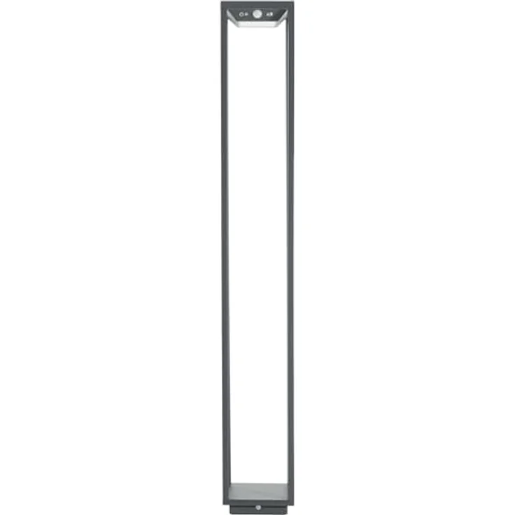 Zafferano, Home Solar Lampe, Kabellose Stehleuchte mit Solarpanel und Bewegungssensor, für den Außenbereich Geeignet, Dimmer, 3000 K, Höhe 100 cm, Farbe Dunkelgrau – Bild 1
