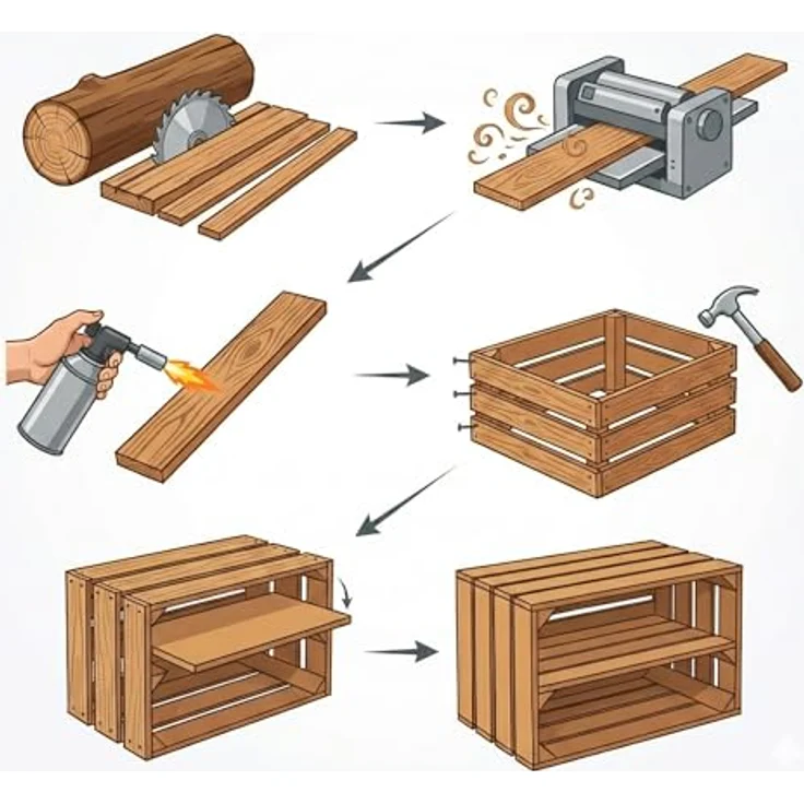 Holzkisten 2er Set dunkel 50 x 40 x 30cm Ablage Lang – Bild 7