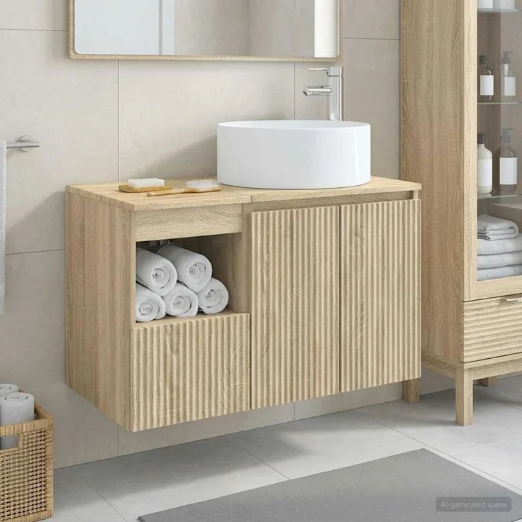 vidaXL Badezimmerschrank-Set 2 stk. Sonoma-Eiche 79,5 x 44,5 x 80 cm 3404106 – Bild 1