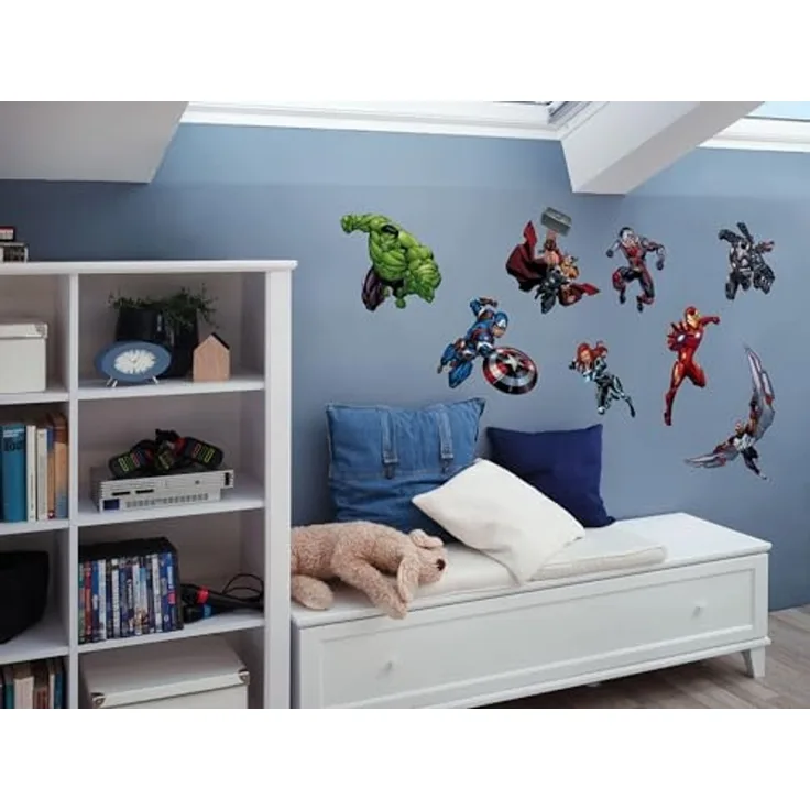 Komar Wandtattoo Avengers Crew - Größe 50 x 70 cm (8 St), Künstler: Komar, selbstklebend, Wandsticker, Kinderzimmer
