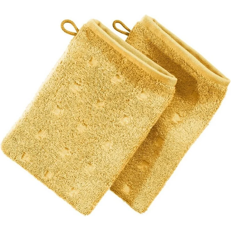 Möve Waschhandschuh Waschhandschuh 2er-Pack "Quadretti", Frottier (2-St), Walk-Frottier Uni – Bild 1