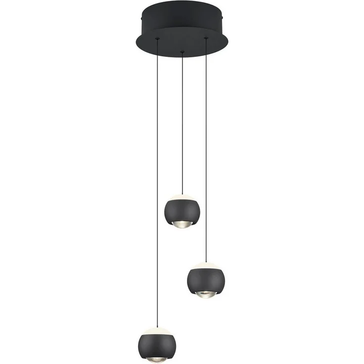 Musterring LED Pendelleuchte CANNON, 3-flammige LED Hängelampe 5W 500Lumen 2300-4000K CCT, CCT - über Fernbedienung, Dimmfunktion, Memoryfunktion, Nachtlichtfunktion, LED fest integriert, Farbwechsler, warmweiß - kaltweiß, mit Fernbedienung, stufenlos ... – Bild 1