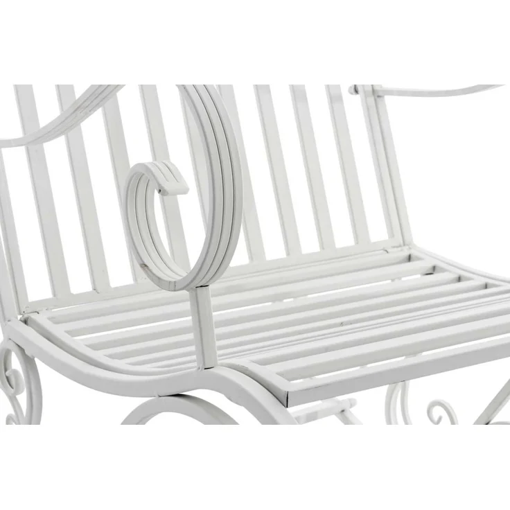 Schaukelstuhl ANNA 2er Set Antik Outdoor - 56x90x94cm, Metall, Weiß | Gartenstuhl Liegestuhl Relaxstuhl Garten Terrasse – Bild 8