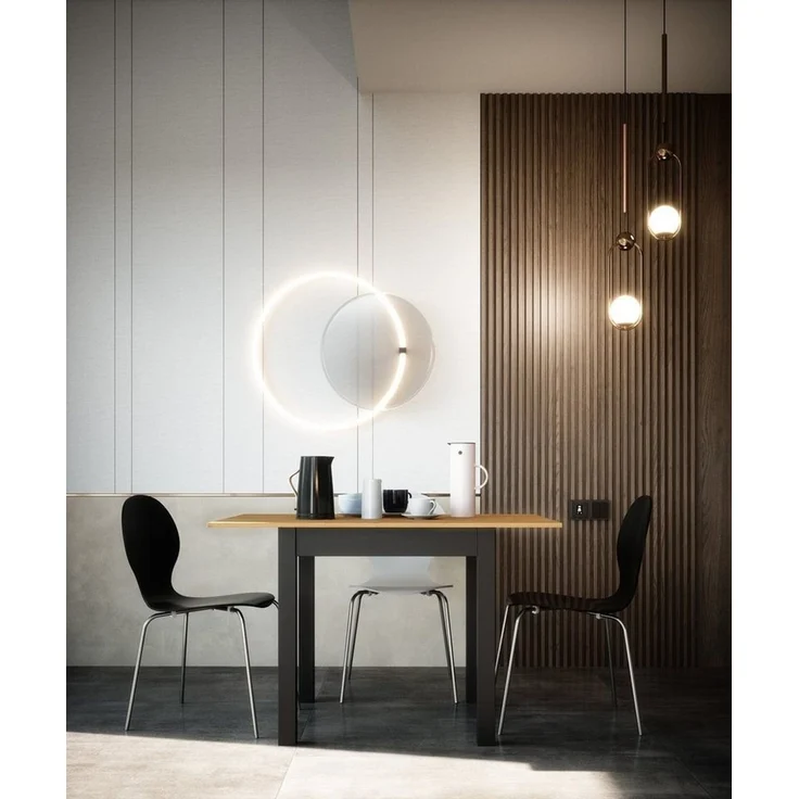 Newroom Esstisch quadratisch Wildeiche 80 cm, quadratisch ausziehbar bis 120 cm Wildeiche Küchentisch Speisetisch – Bild 2