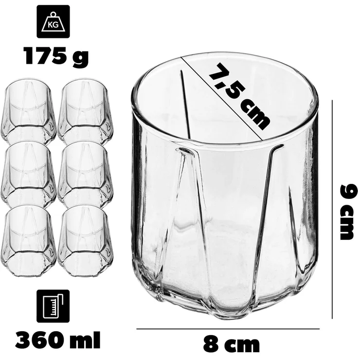 KADAX Glas für Getränke und Getränke 360ml 6 Stk – Bild 4