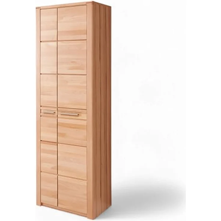 Stella Trading Nature ONE Garderobenschrank in Kernbuche Teil-massiv FSC-Zertifiziert - Flurgarderoben Schrank mit viel Stauraum - 65 x 201 x 40 cm (B/H/T) – Bild 2