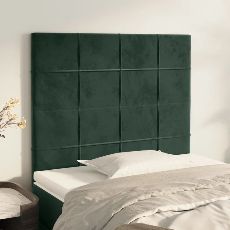 vidaXL Kopfteile 2 Stk. Dunkelgrün 90 x 5 x 78/88 cm Samt 3116371 – Bild 1