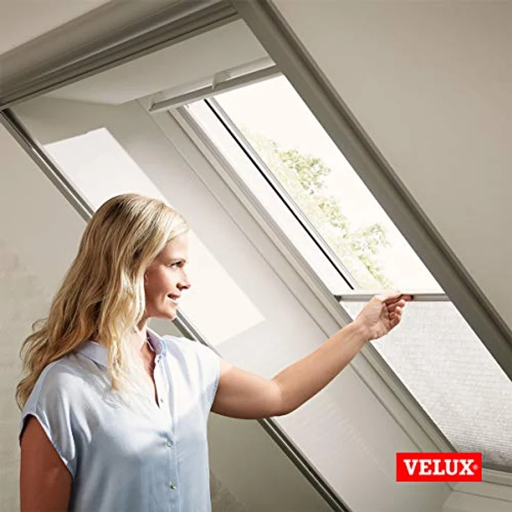 Velux Dachfensterplissee FHL S08 1016S, manuell, Farbe Weiß - 1016S, Aluminium Schiene, stufenlos positionierbar – Bild 4