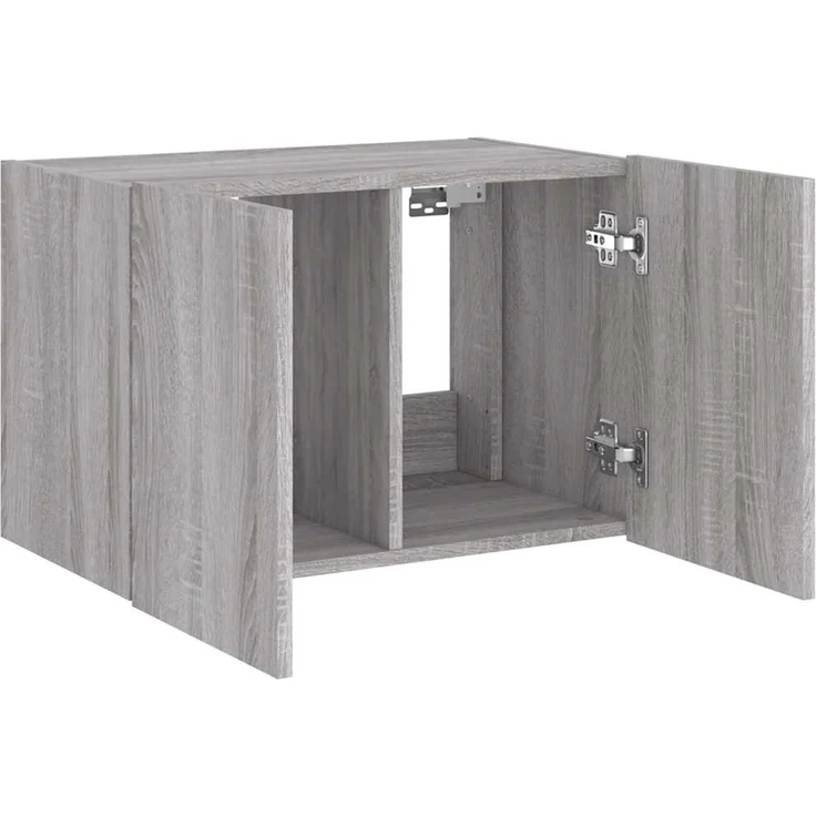 TV-Wandschrank, Fernsehschrank mit LED-Leuchten Grau Sonoma 60 x 35 x 41 cm – Bild 7
