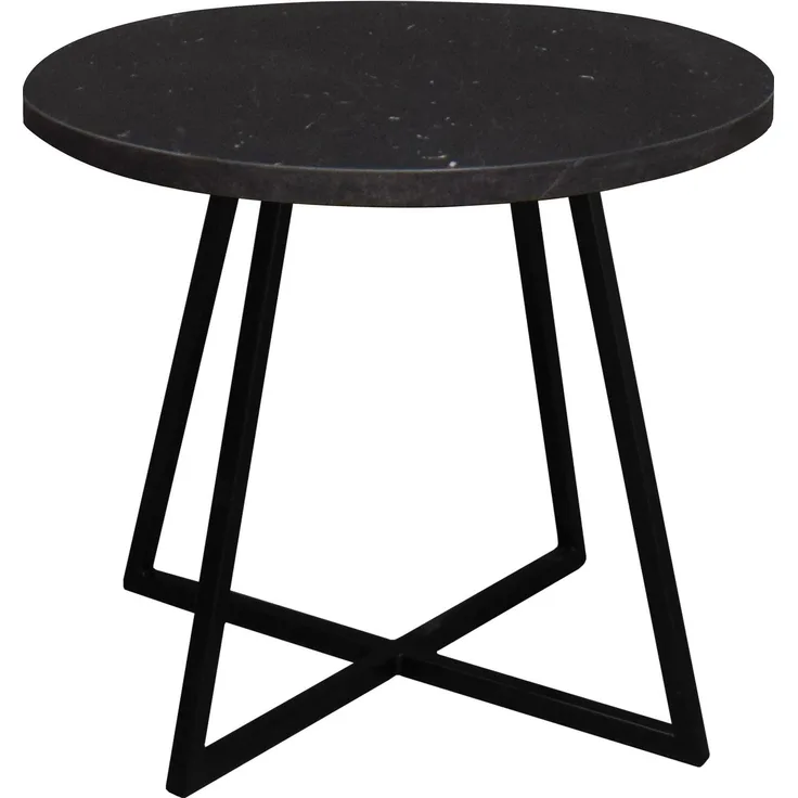 Couchtisch Rund Elesa 4 60x51x60 Holzwerkstoff Schwarz/Keramik schwarz
