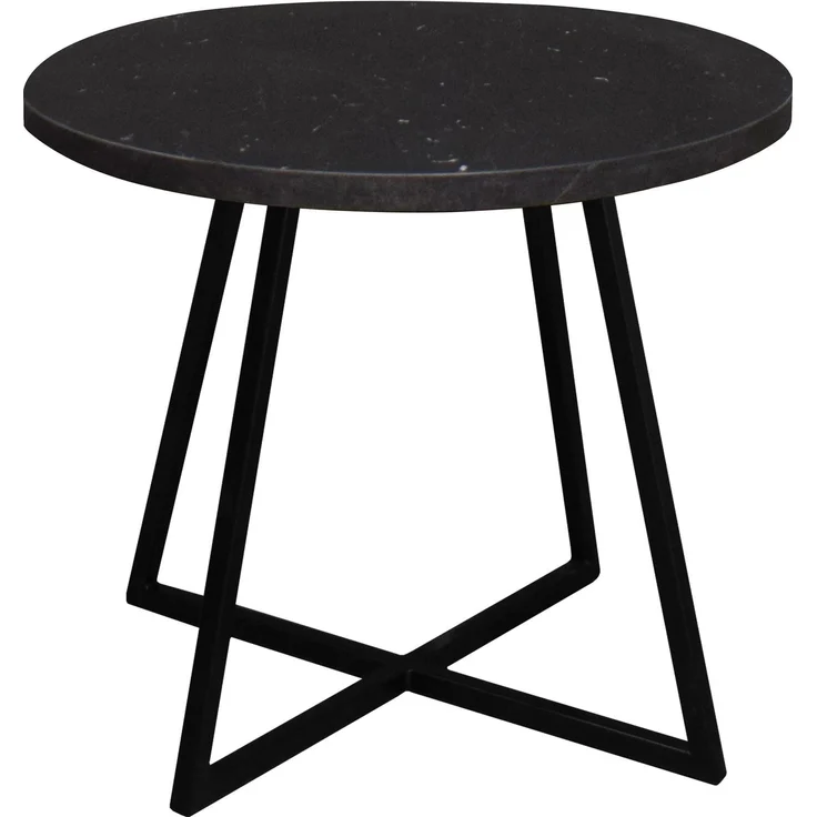 Couchtisch Rund Elesa 4 60x51x60 Holzwerkstoff Schwarz/Keramik schwarz