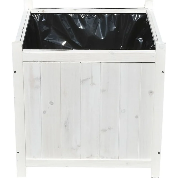 50x50 Blumenkübel Pflanzkasten Blumentrog Blumentopf Blumenkübel Übertopf weiß – Bild 1